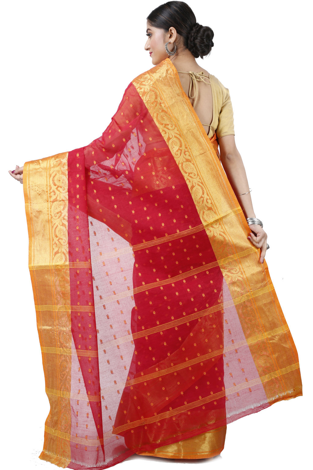 Red Pure Cotton Sachi Tant Saree (1026)